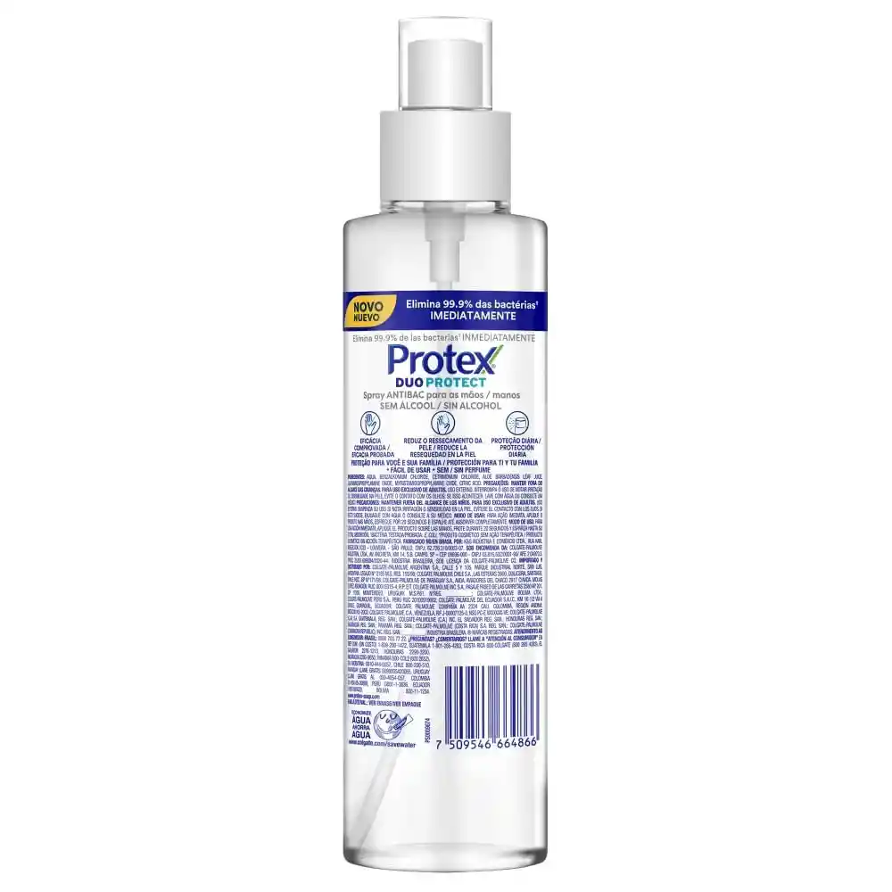 Protex Antibacterial Duo Protect sin Alcohol en Spray 