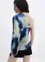 Blusa Vega-W Azul Noche Talla L Mujer Mango