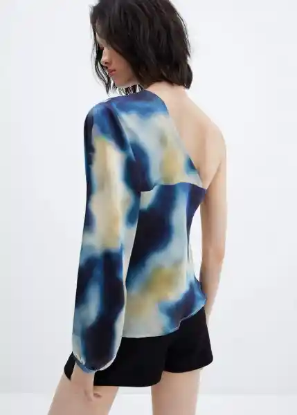 Blusa Vega-W Azul Noche Talla L Mujer Mango