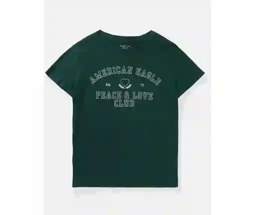 Camiseta Mujer Verde Talla X-Small American Eagle