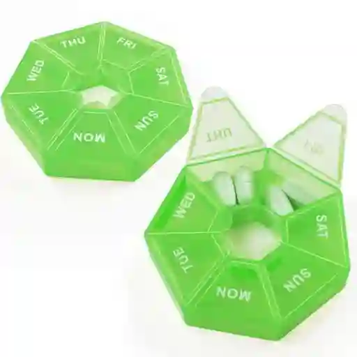 Scanmed Organizador de Pastillas Semanal Heptagonal Verde