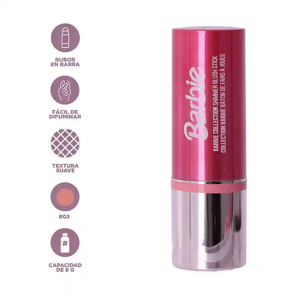Rubor en Barra Serie Barbie Tono 02 Miniso