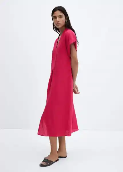 Vestido Ordago-A Fucsia Talla M Mujer Mango