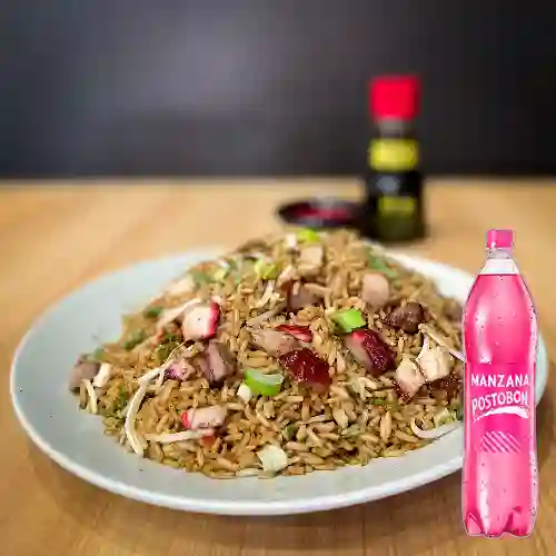 Arroz Chino 3 Carnes 8 Pers + Postobón Manzana 1.5l