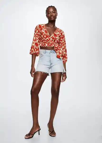 Blusa Aramis-W Terracota Talla L Mujer Mango