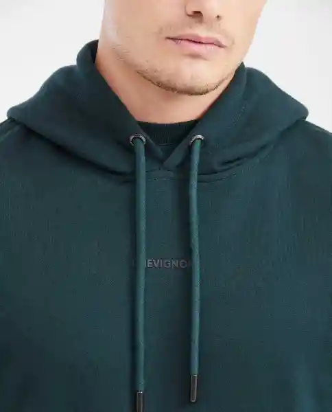 Buzo Hoodie Basic Verde Nafta Ultraoscuro Talla M Chevignon