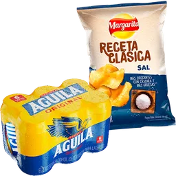 Precio Aguila Original + Papas Margarita Receta Clásica Con Sal en Turbo