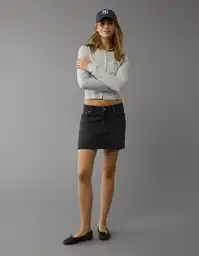 Falda Mujer Negro Talla: 4 5097001 American Eagle