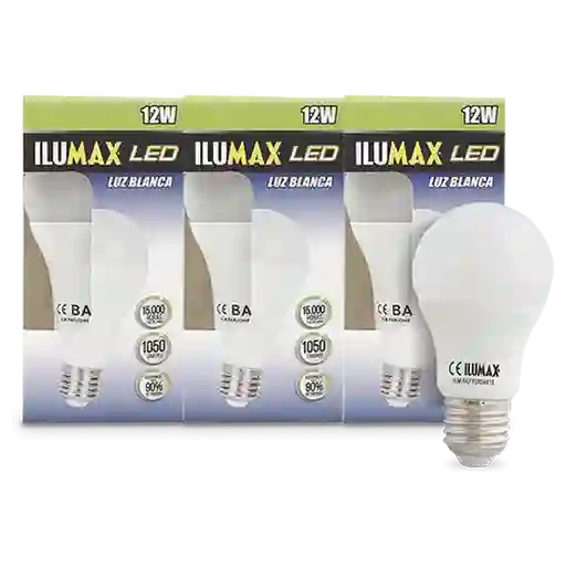 Ilumax Set Bombillo Bulbo Led 12W Luz Blanca 30000H