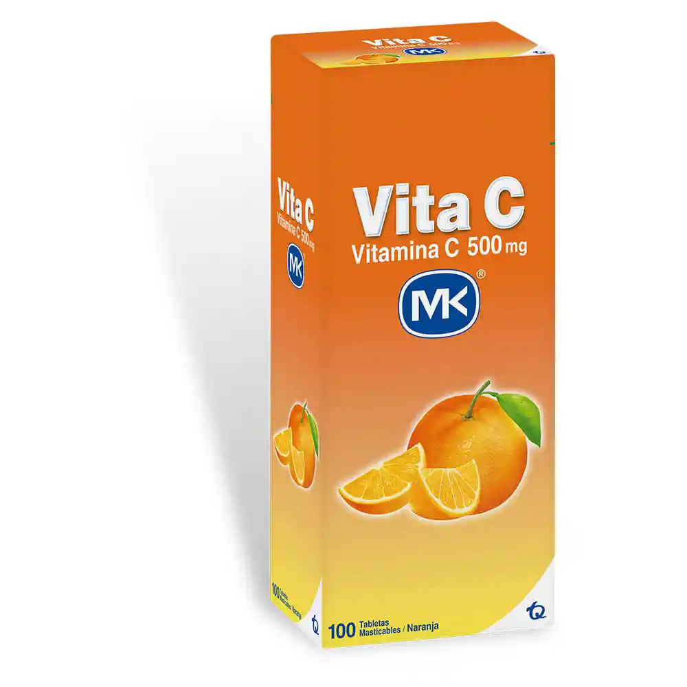 Vita C MK 500mg. Vitamina C Masticable naranja