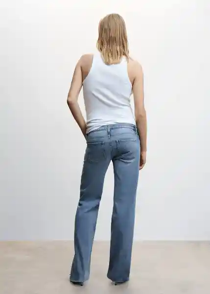 Pantalón Jean Widemum Tejano Medio Talla 34 Mujer Mango