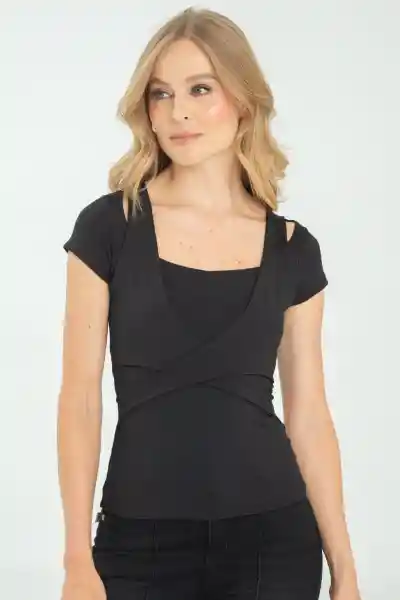 Top Art Color Negro Talla S Ragged