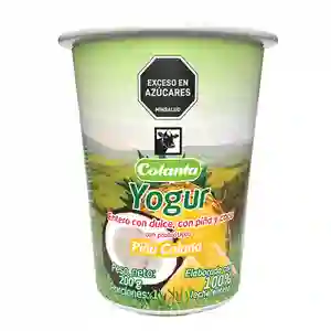 Yogur Entero Piña Colada Colanta Vaso x 200 g