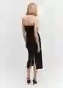 Vestido Ray Negro Talla L Mujer Mango