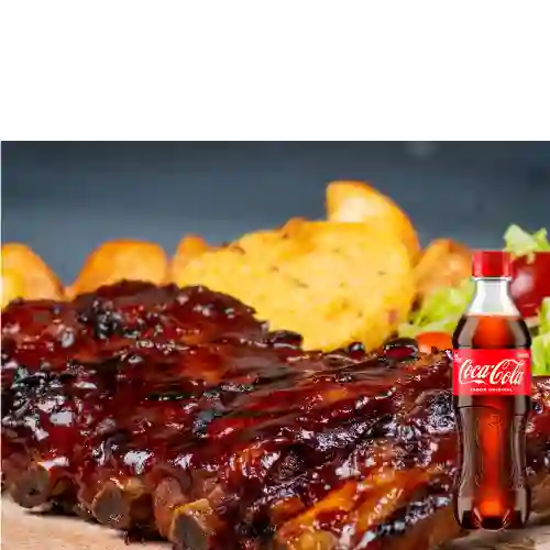 Combo Costillas Media Rack + Coca Cola Original 400 ml