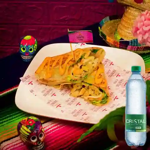 Burrito Vikinito Res/Mixto Peq. + Cristal C/gas 600ml