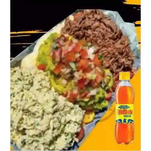 Combo Salchipapa Doble Carne + Colombiana 250 ml