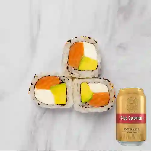 Combo Philadelphia Salmon Roll + Club Col. Dorada 330ml