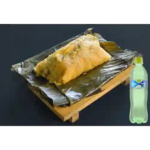 Tamal Tolimense +Agua Brisa Sabor 600ml Lima Limón
