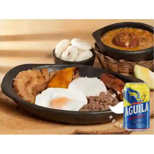 Combo Media Bandeja Paisa + Aguila Orig Lta 330ml