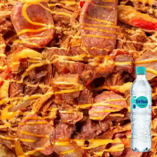 Combo Salchipapa Mega Especial + Brisa Sin Gas 600ML