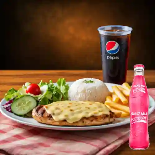 Combo Pechuga Gratinada + Postobón Manzana 350 ml