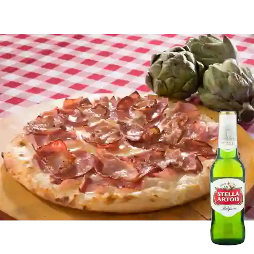 Combo Pizza de Carnes + Stella Artois 350 ml
