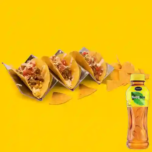 Combo Tacos 1 Proteína + Fuze Tea Limón 400ML