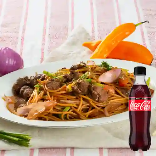 Combo Tallarines Saltados +cocacola S/az 500ml