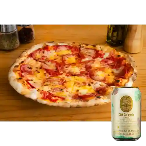 Combo Pizza Pepperoni Mediana +Club col. Dorada 330 ml