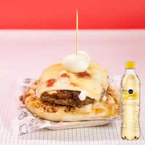 Combo Arepa Burger + Brisa Saborizada Maracuyá 600ml