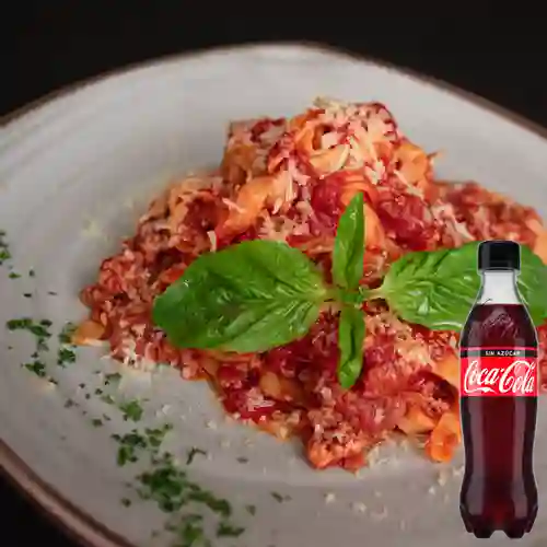 Combo Fetuccine Al Ragú + Coca-Cola Sin Azúcar 500 ml