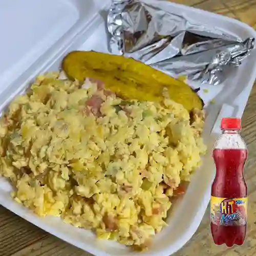 Combo Cena Huevos Al Gusto + Hit Mora 500 ml