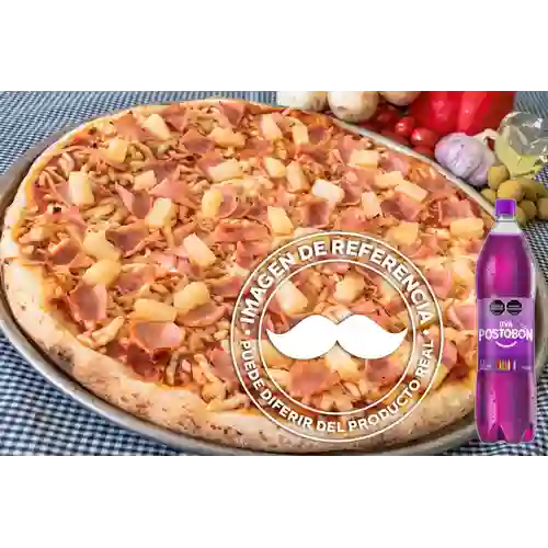 Combo Pizza Hawaiana Grande + Gaseosa Uva