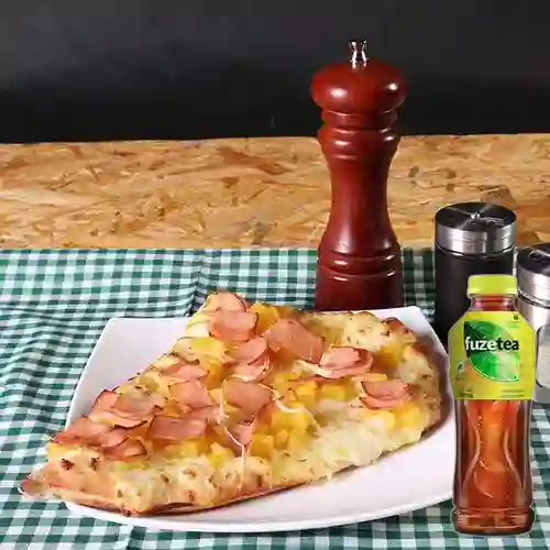 Combo Pizza Hawaiana Porción + Fuze Tea Limón 500 ml