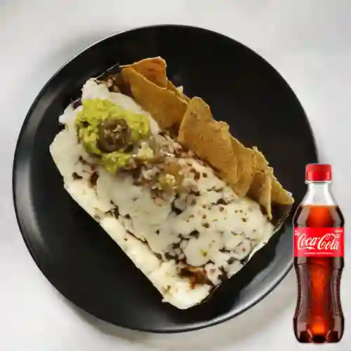 Burrito Gratinado de Camaron +Cocacola Org 400ml
