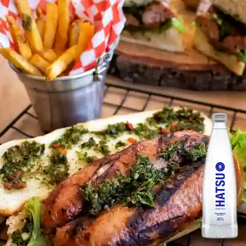 Combo Choripan Argentino + Agua Hatsu Sin Gas 300 ml