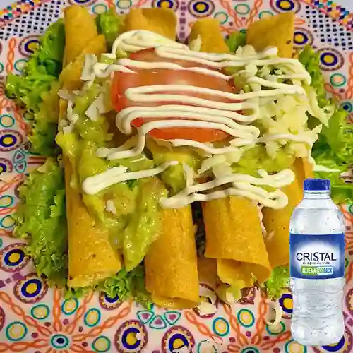 Combo Las Flautas Del Azteca + Cristal Sin Gas 400 ml