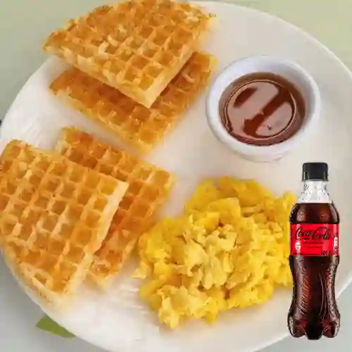 Huevos c/ Waffle de Pandeyuca +Cocacola S/az 400ml