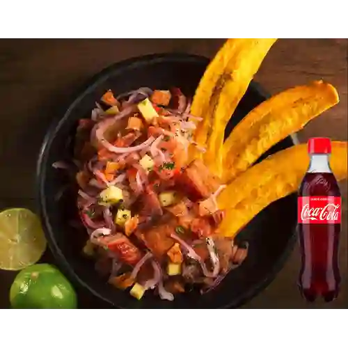 Ceviche Chicharrón Panceta de Cerdo +CocaCola Org 400ml