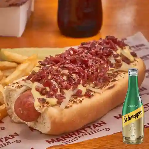 Combo Kosher Dog + Schweppes Ginger Ale 300ML