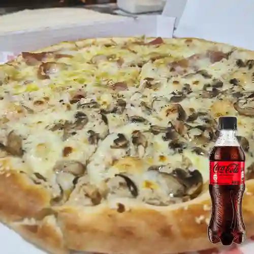 Combo Pizza Pollo&Champiñones +Cocacola S/az 400ml