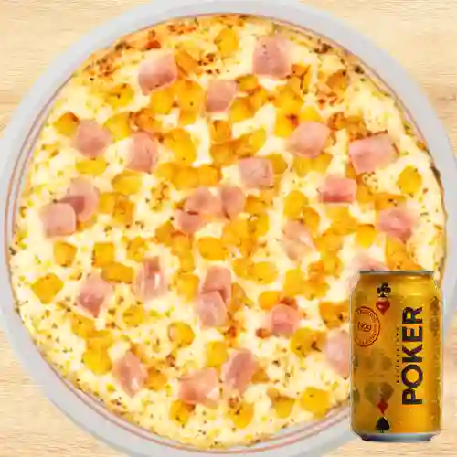 Combo Pizza Hawaiana Mediana + Poker 473 ml
