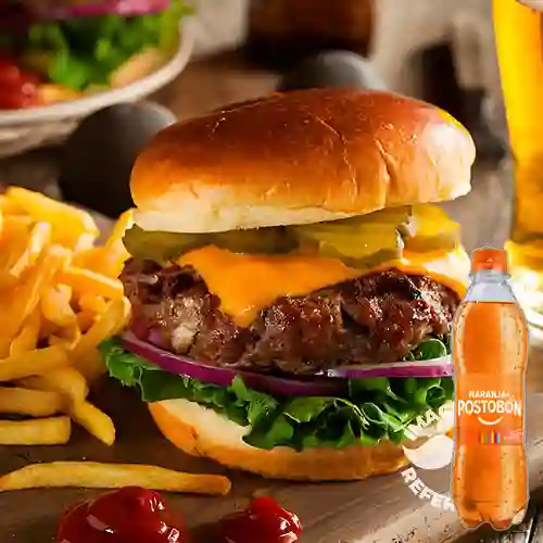 Combo Hamburguesa Tradicional +Naranja Postobón 400ml
