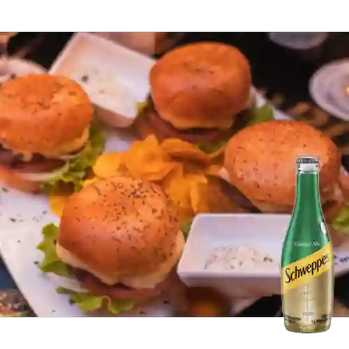 Combo 2 Mini Hamburguesas + Schweppes Ginger Ale 300ML