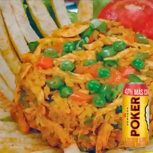Combo Arroz con Pollo + Poker 330 ml