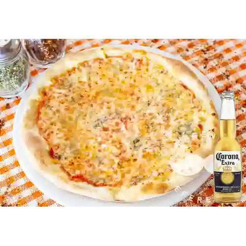Combo Pizza 2 Sabores Mediana + Corona 350 ml