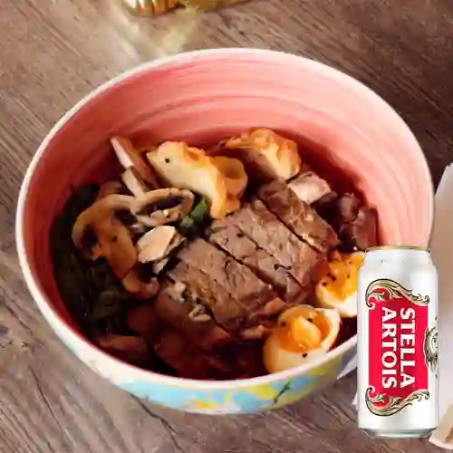 Combo Ramen de Bife de Res + Cerveza Stella 269 ML