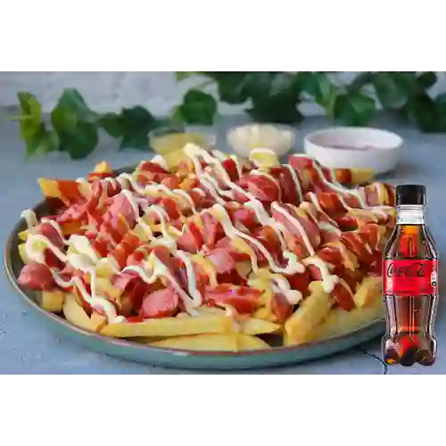 Combo Salchipapa Sencilla + Coca Cola Sin Azúcar 250ML