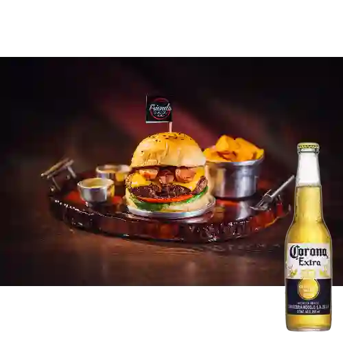 Combo Hamburguesa Santo Chorizo + Corona Bot. 355ml